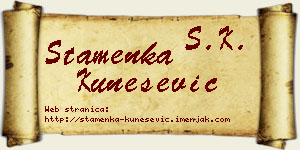 Stamenka Kunešević vizit kartica